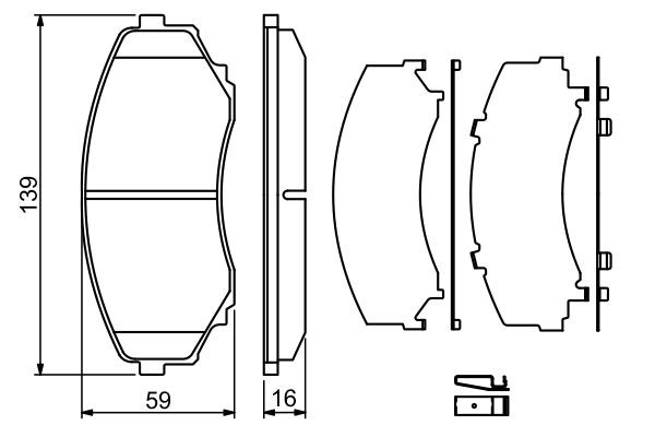 BOSCH Bremsbelagsatz, Scheibenbremse