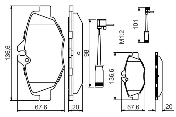 BOSCH Bremsbelagsatz, Scheibenbremse