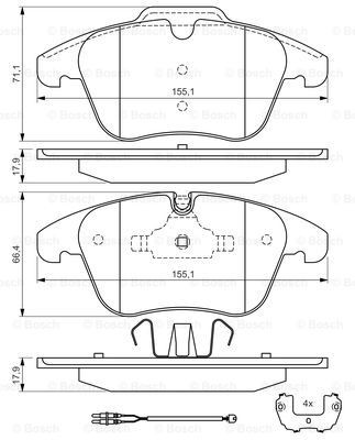 BOSCH Bremsbelagsatz, Scheibenbremse