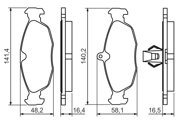 BOSCH Bremsbelagsatz, Scheibenbremse