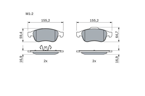 BOSCH Bremsbelagsatz, Scheibenbremse