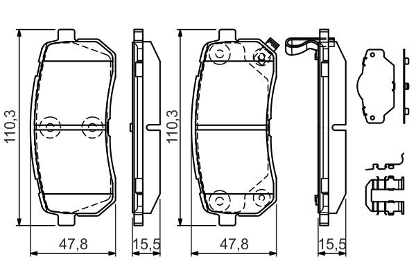 BOSCH Bremsbelagsatz, Scheibenbremse