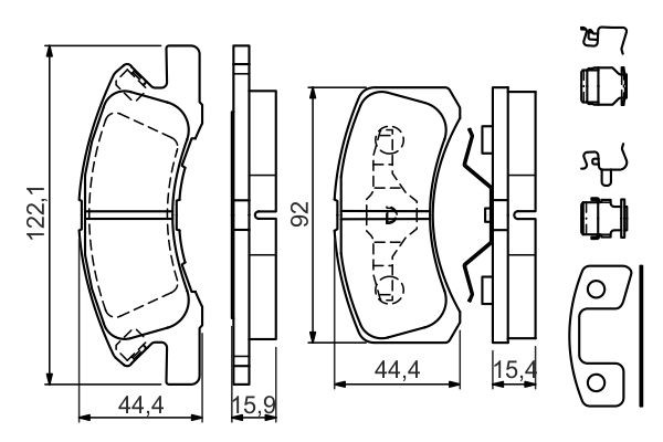 BOSCH Bremsbelagsatz, Scheibenbremse