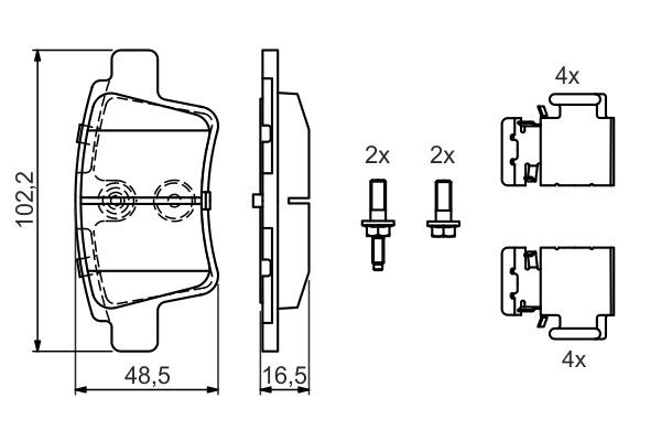 BOSCH Bremsbelagsatz, Scheibenbremse