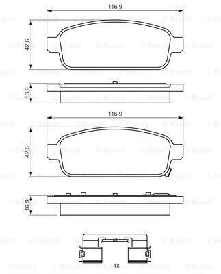 BOSCH Bremsbelagsatz, Scheibenbremse