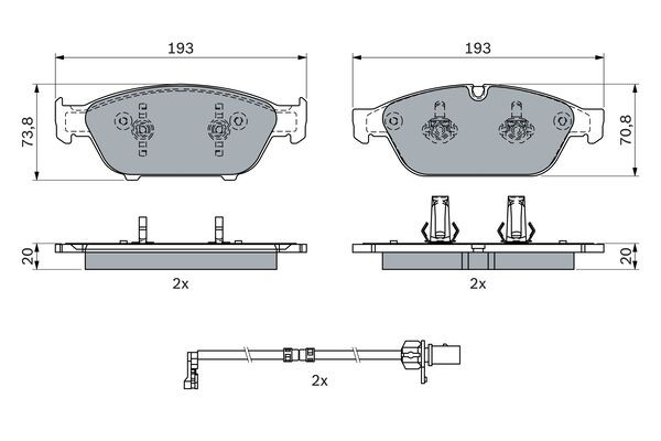 BOSCH Bremsbelagsatz, Scheibenbremse