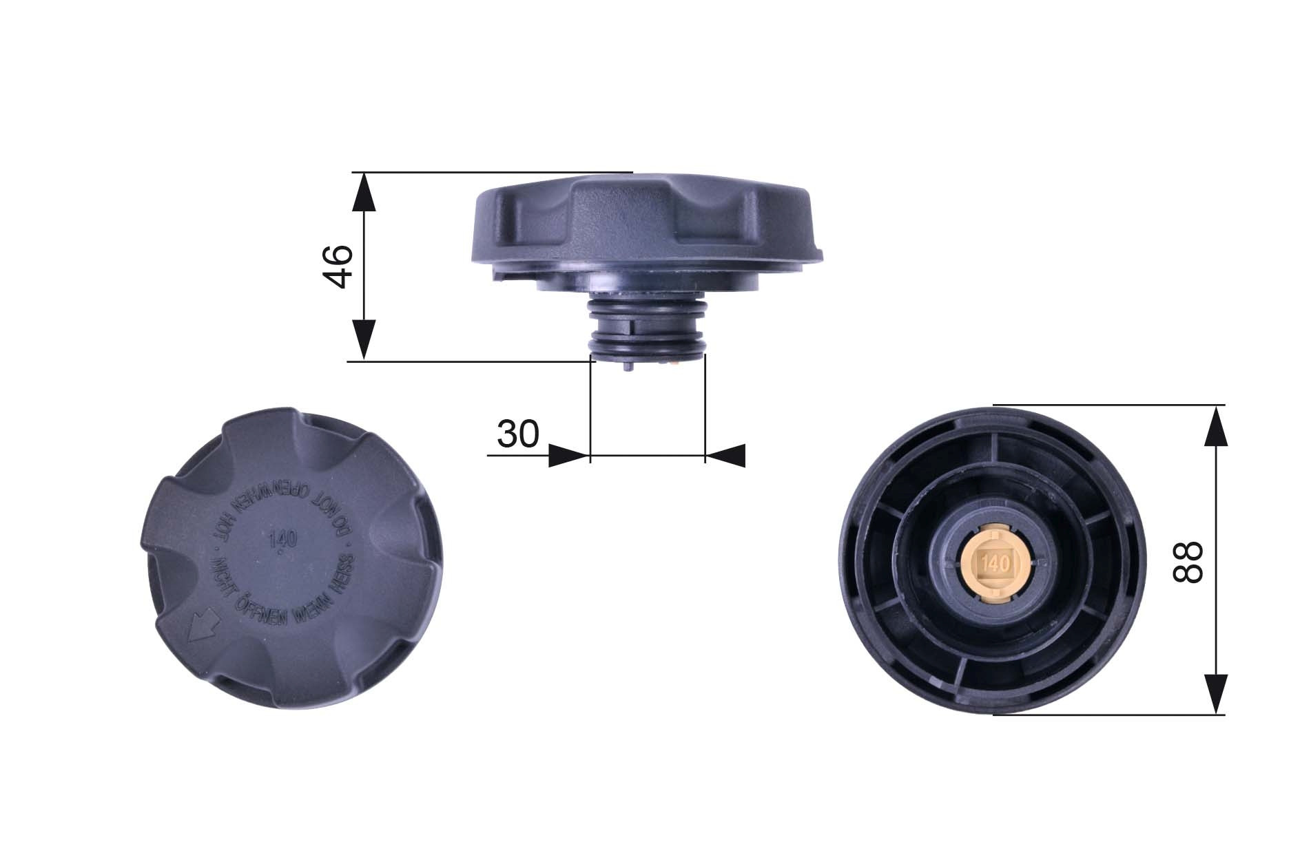 GATES Verschlussdeckel, Kühlmittelbehälter