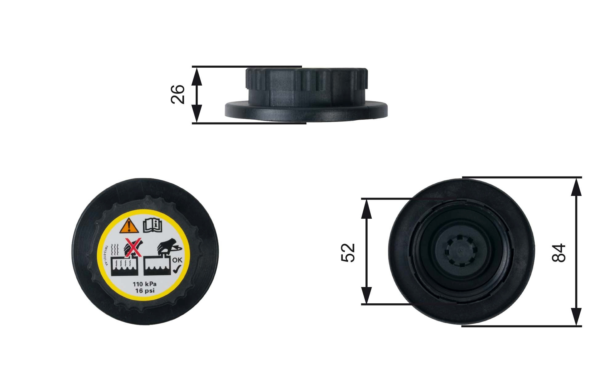 GATES Verschlussdeckel, Kühlmittelbehälter