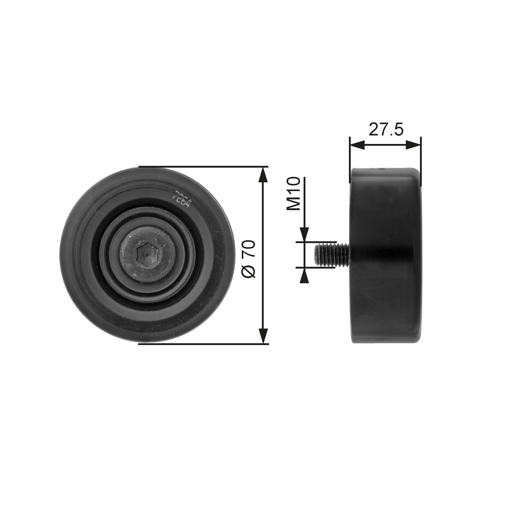 GATES Umlenk-/Führungsrolle, Keilrippenriemen