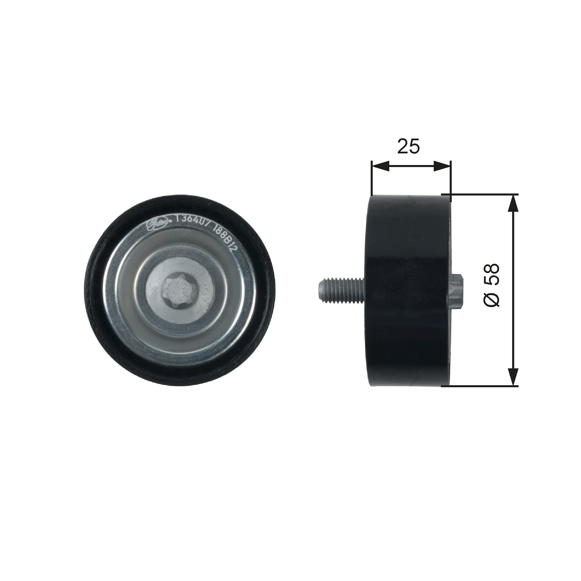 GATES Umlenk-/Führungsrolle, Keilrippenriemen