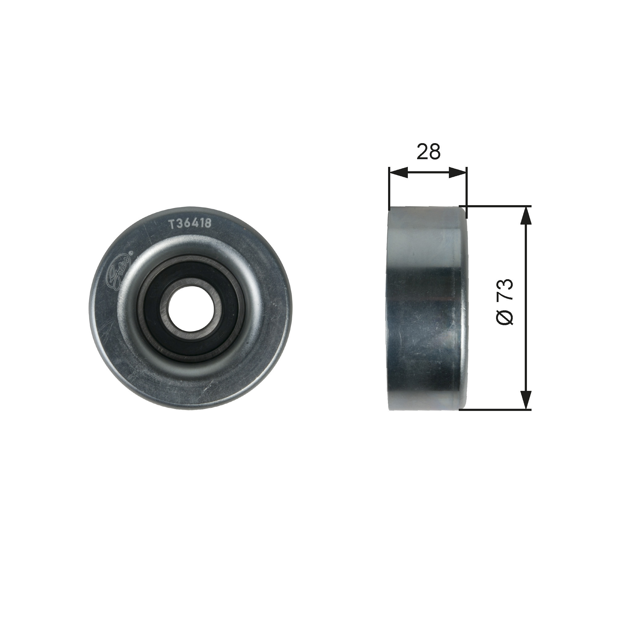 GATES Umlenk-/Führungsrolle, Keilrippenriemen