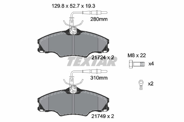 TEXTAR Bremsbelagsatz, Scheibenbremse