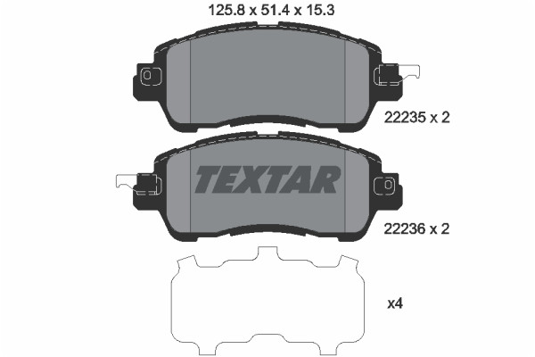 TEXTAR Bremsbelagsatz, Scheibenbremse