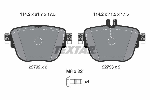 TEXTAR Bremsbelagsatz, Scheibenbremse