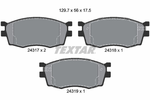 TEXTAR Bremsbelagsatz, Scheibenbremse