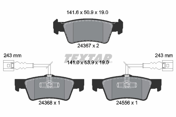 TEXTAR Bremsbelagsatz, Scheibenbremse