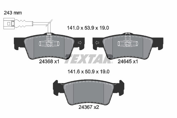 TEXTAR Bremsbelagsatz, Scheibenbremse