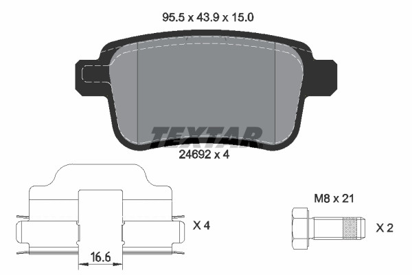 TEXTAR Bremsbelagsatz, Scheibenbremse