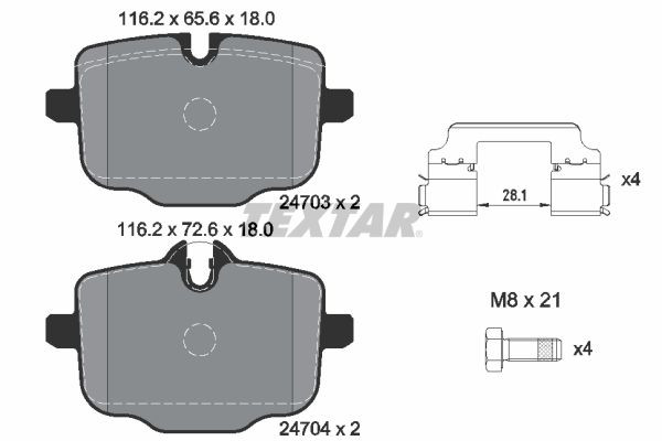 TEXTAR Bremsbelagsatz, Scheibenbremse