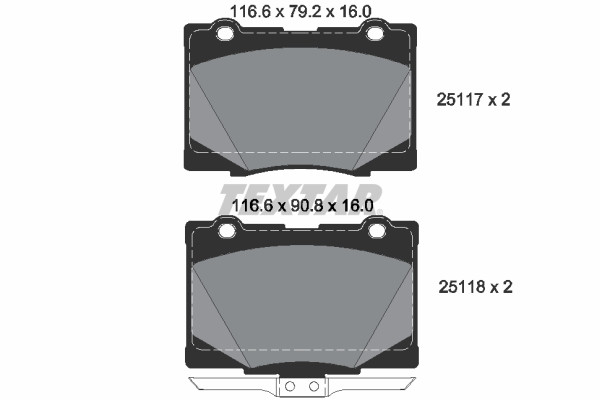 TEXTAR Bremsbelagsatz, Scheibenbremse