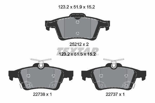 TEXTAR Bremsbelagsatz, Scheibenbremse