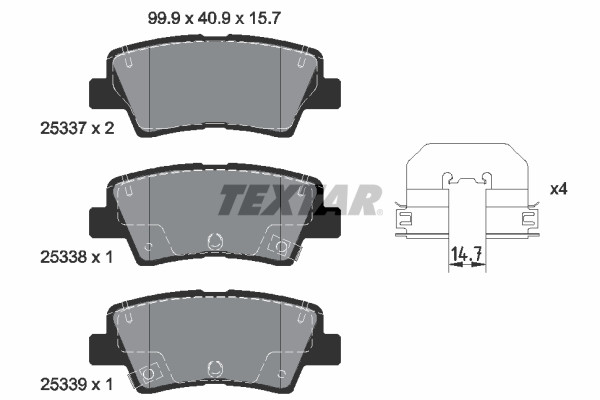 TEXTAR Bremsbelagsatz, Scheibenbremse