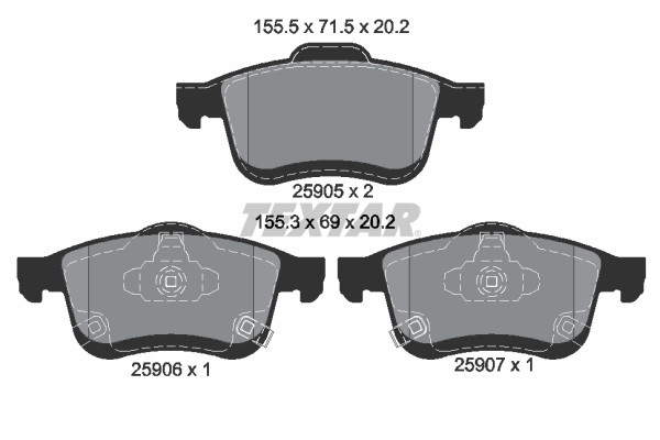 TEXTAR Bremsbelagsatz, Scheibenbremse