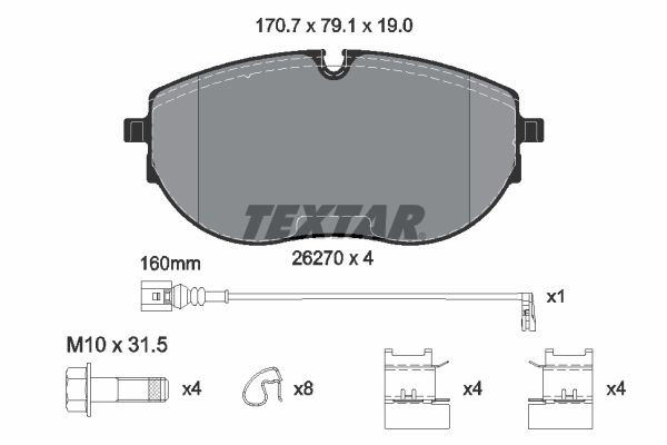 TEXTAR Bremsbelagsatz, Scheibenbremse