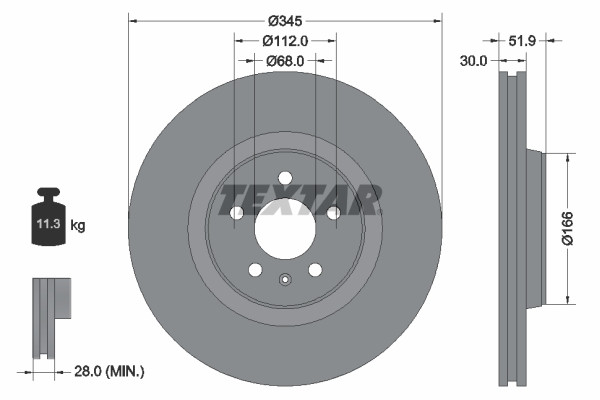 TEXTAR Bremsscheibe TEXTAR Bremsscheibe