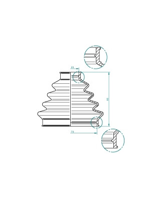 LÖBRO Faltenbalg, Antriebswelle