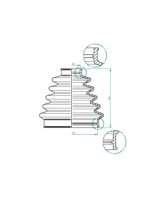 LÖBRO Faltenbalg, Antriebswelle