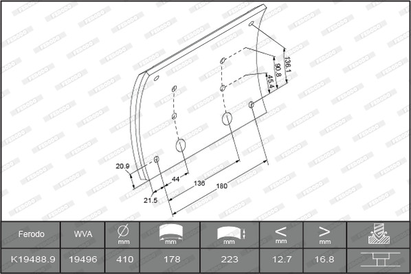 FERODO Bremsbelagsatz, Trommelbremse