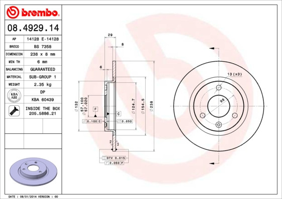 BREMBO Bremsscheibe BREMBO Bremsscheibe