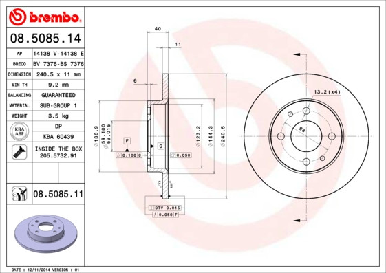 BREMBO Bremsscheibe BREMBO Bremsscheibe