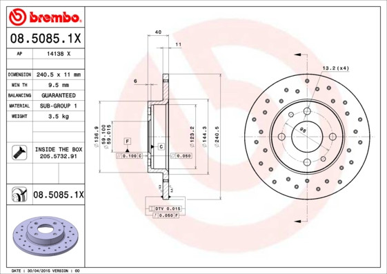 BREMBO Bremsscheibe BREMBO Bremsscheibe