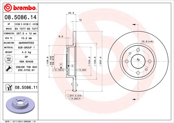 BREMBO Bremsscheibe BREMBO Bremsscheibe