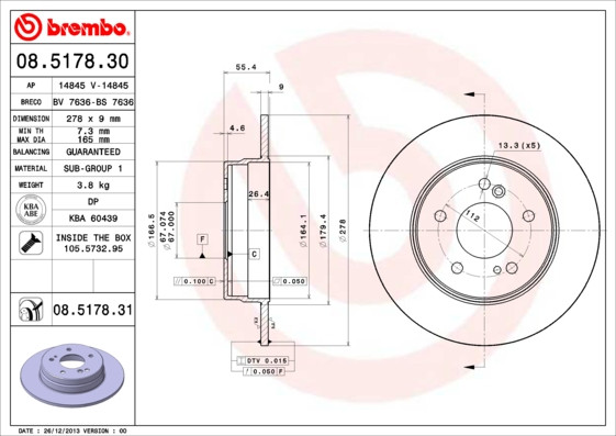 BREMBO Bremsscheibe BREMBO Bremsscheibe