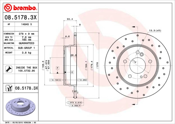 BREMBO Bremsscheibe BREMBO Bremsscheibe