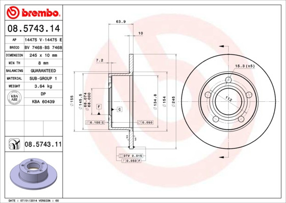BREMBO Bremsscheibe BREMBO Bremsscheibe