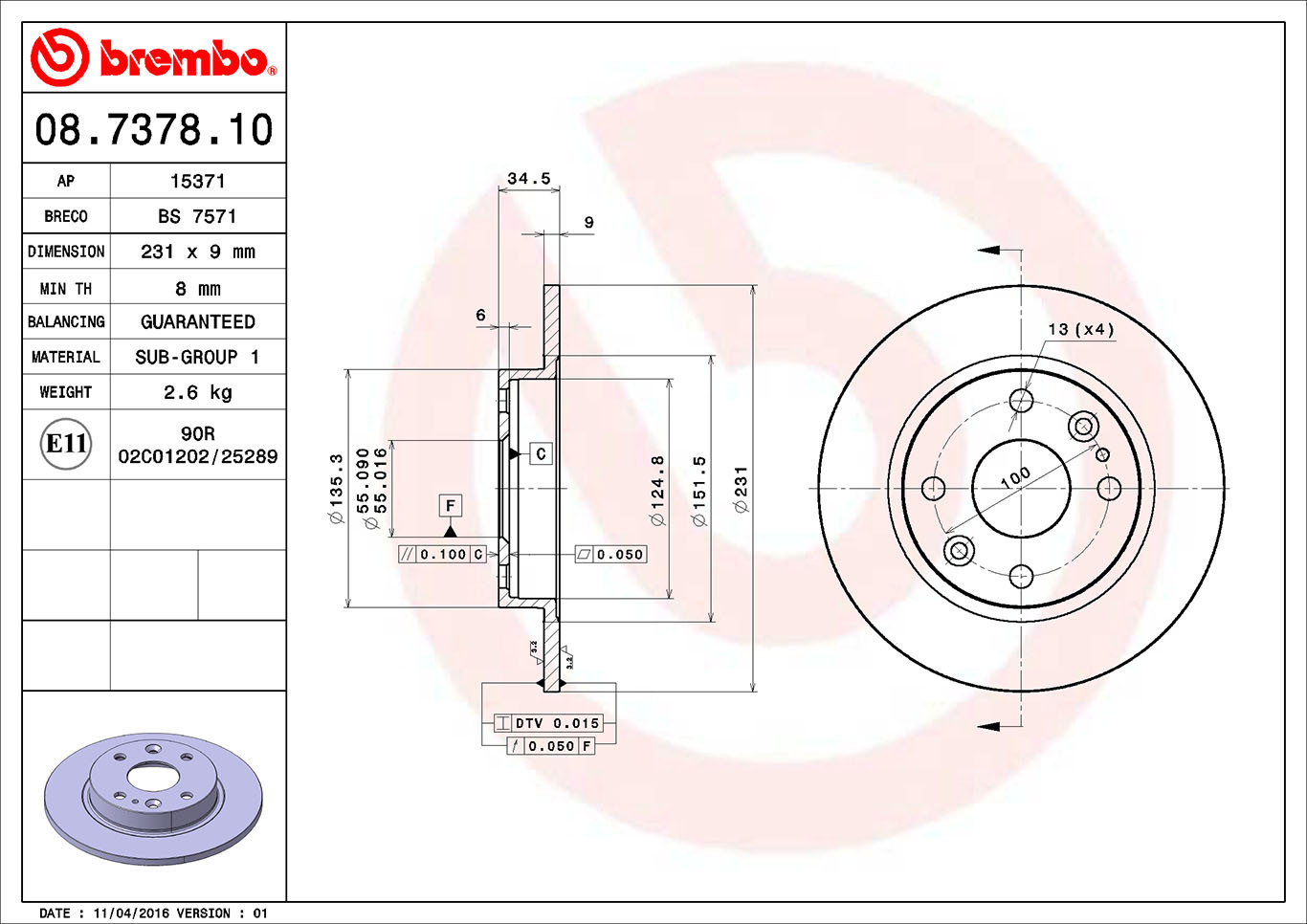 BREMBO Bremsscheibe