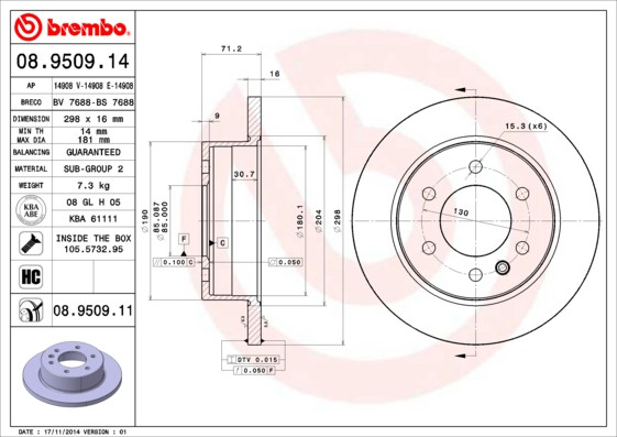 BREMBO Bremsscheibe BREMBO Bremsscheibe