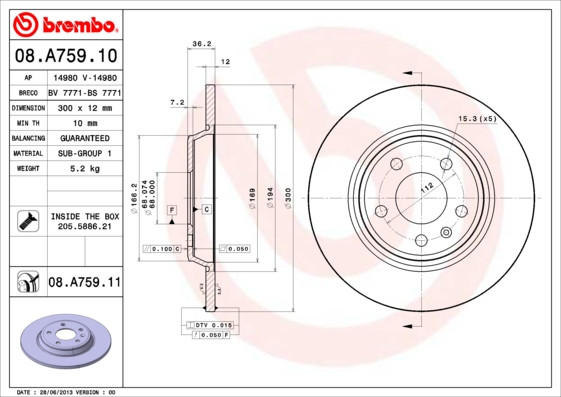 BREMBO Bremsscheibe BREMBO Bremsscheibe