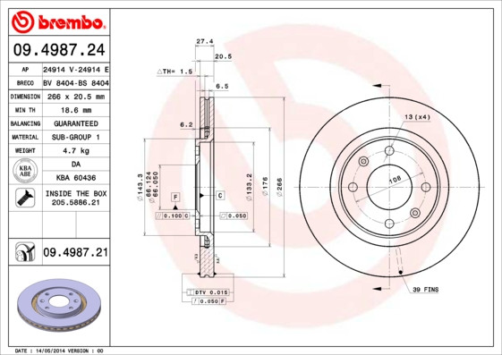 BREMBO Bremsscheibe BREMBO Bremsscheibe