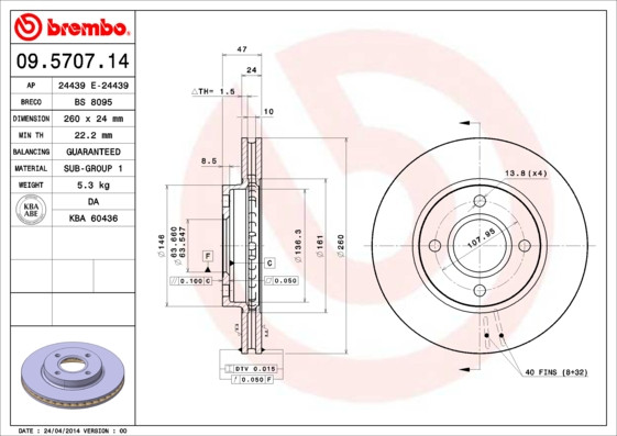 BREMBO Bremsscheibe BREMBO Bremsscheibe