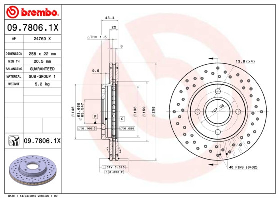 BREMBO Bremsscheibe BREMBO Bremsscheibe