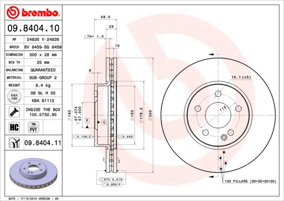 BREMBO Bremsscheibe BREMBO Bremsscheibe