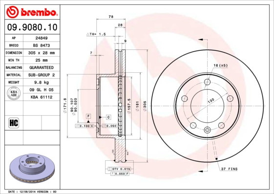 BREMBO Bremsscheibe BREMBO Bremsscheibe