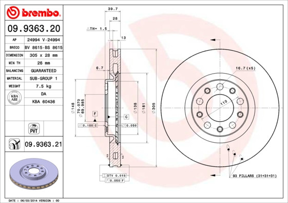 BREMBO Bremsscheibe BREMBO Bremsscheibe