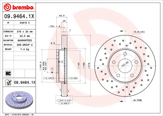 BREMBO Bremsscheibe BREMBO Bremsscheibe