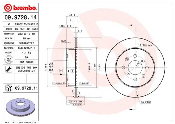 BREMBO Bremsscheibe BREMBO Bremsscheibe